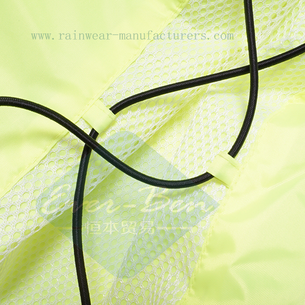 Reflective safety work vest elastic cord on side